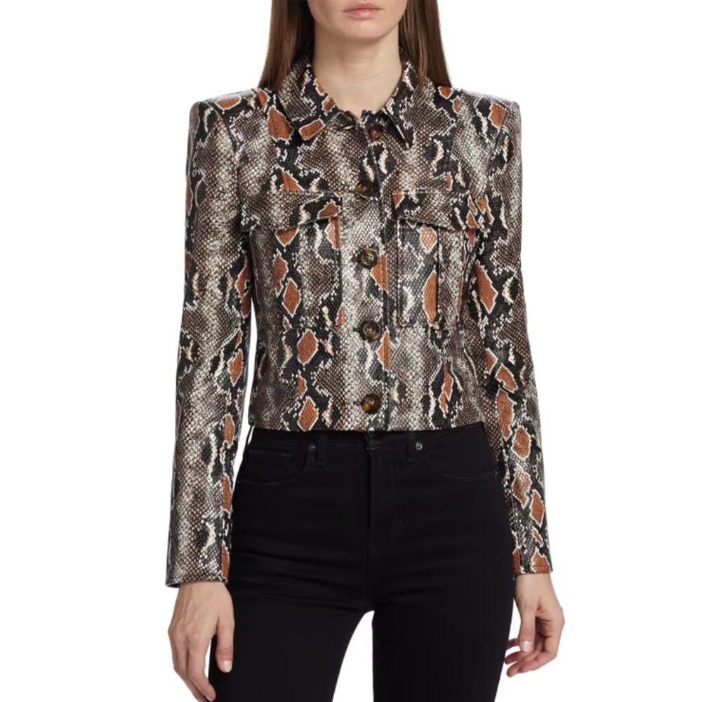 NWT Veronica Beard Fulham Snakeskin Jacket Size 4